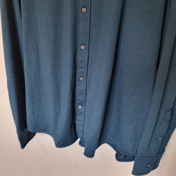 Untuckit Performance Stretch Button Down Shirt Size XXL Blue - Green - Picture 3 of 6